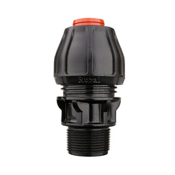 Compression Poly Rural End Connector- Poly x MI BSP - 1 1/2" x 1 1/4"