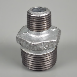 Galvanised Malleable Iron Hex Nipple Reducing 100mm (4") x 80mm (3")