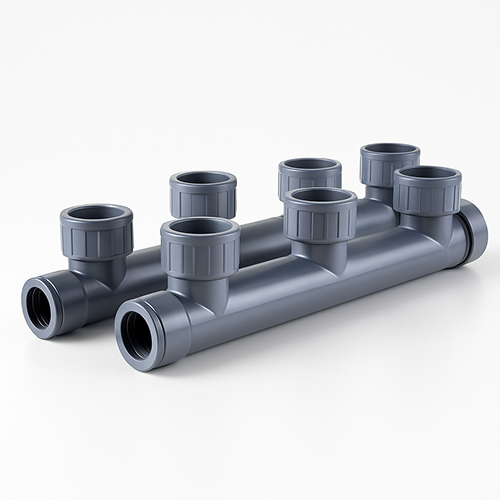 9c. PVC Holman Manifold 4 Port 25mm