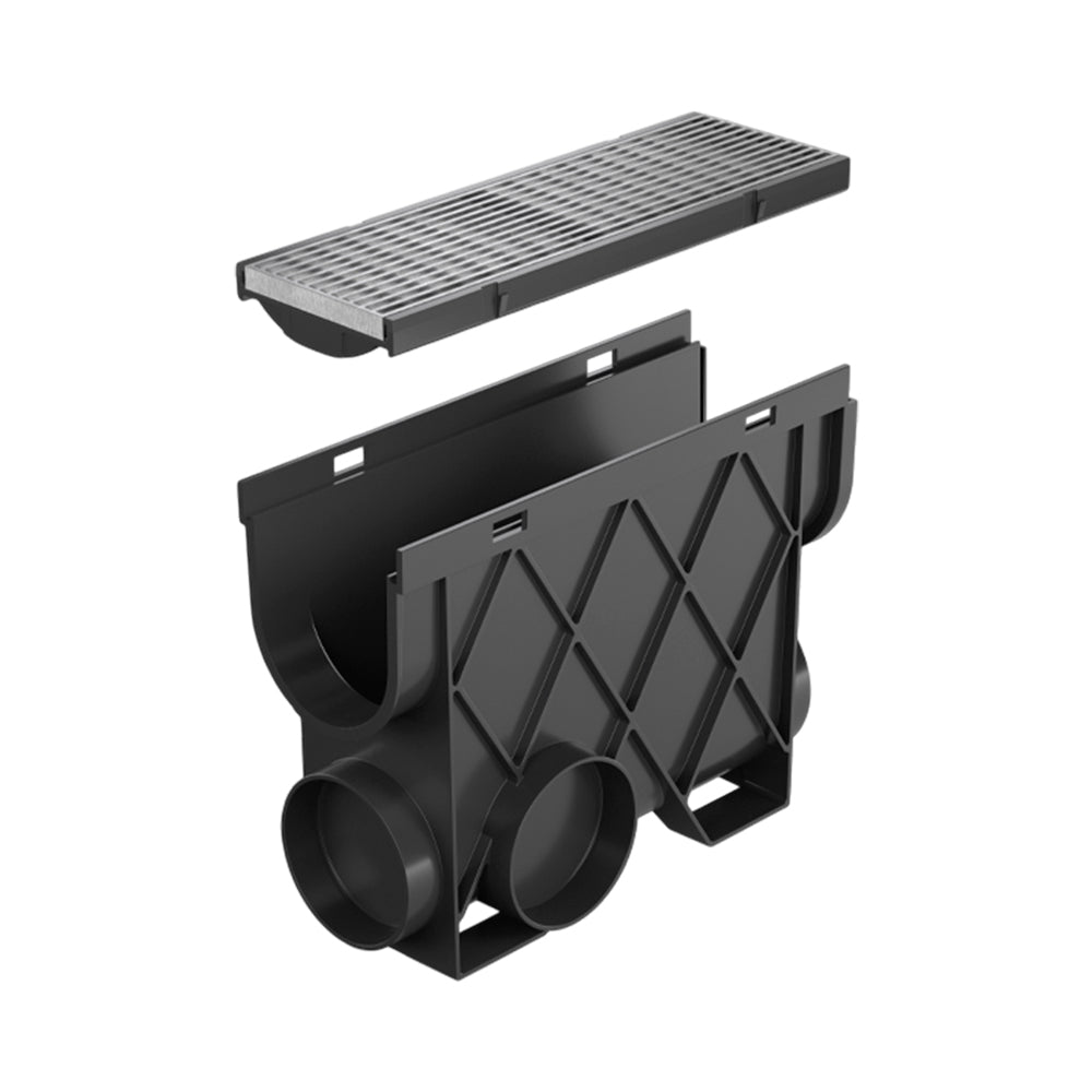 Reln Storm Drain Slimline Pit and Grate Architectural 344mm (L) x 121mm (W) x 261mm (D)