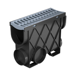 Reln Storm Drain Slimline Pit and Grate Plastic Grey 344mm (L) x 121mm (W) x 261mm (D)