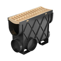 Reln Storm Drain Slimline Pit and Grate Plastic Sandstone 344mm (L) x 121mm (W) x 261mm (D)