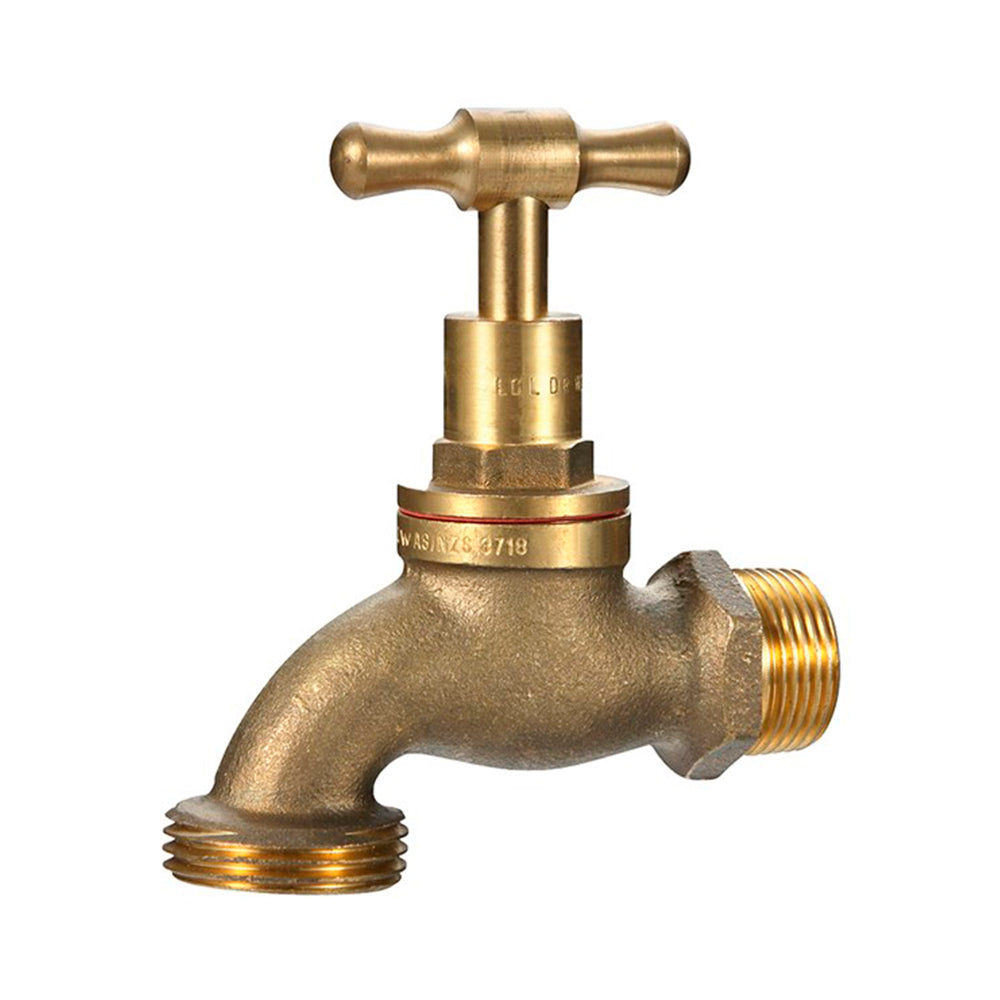 Brass Hose Tap Vandal Proof BSPM 20mm x 25mm (3/4" x 1")