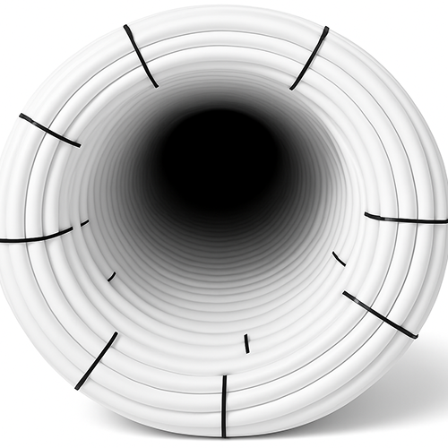 63 mm White HDPE Communication conduit, 140 Metre Coil