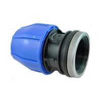 Compression Poly Metric End Connector- Poly x FI BSP - 63 mm x 2" - Norma
