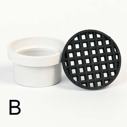 B. Stormwater (DWV) Finishing Collar and Grate Round 150mm to 100mm Pipe
