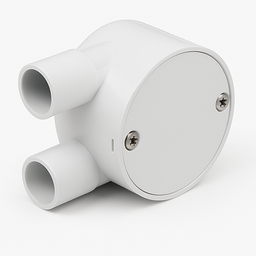 C. PVC Electrical Junction Box, Round Shallow Grey 1 way 20mm