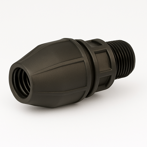Compression Poly Metric End Connector- Poly x MI BSP - 25mm x 1&quot;