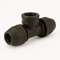 Compression Poly Metric Tee - Poly x Poly x FI BSP - 63 mm x 63 mm x 2' - Norma