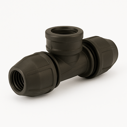 Compression Poly Metric Tee - Poly x FI BSP - 20 mm x 20 mm x 1/2"
