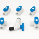 PVC Ball Valve White Tee MFM, 1/2" (15mm)