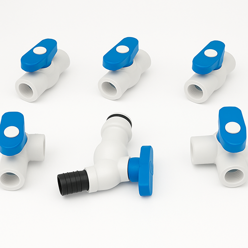 PVC Mini Ball Valve Hose Bib Cock M Thread - 1/2" (15mm)