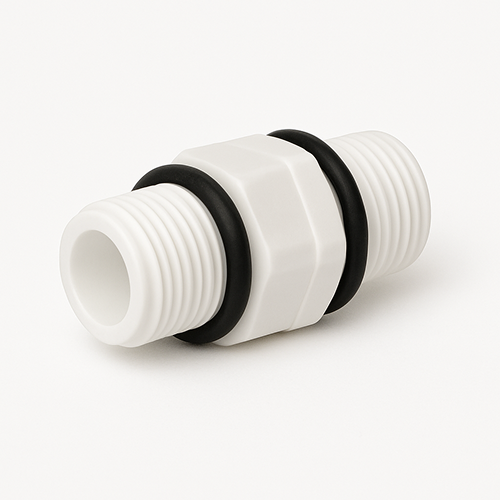 PVC Nipple with rubber O rings 15mm (1/2")