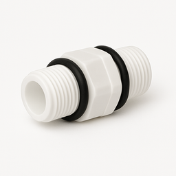 PVC Nipple with rubber O rings 15mm (1/2")