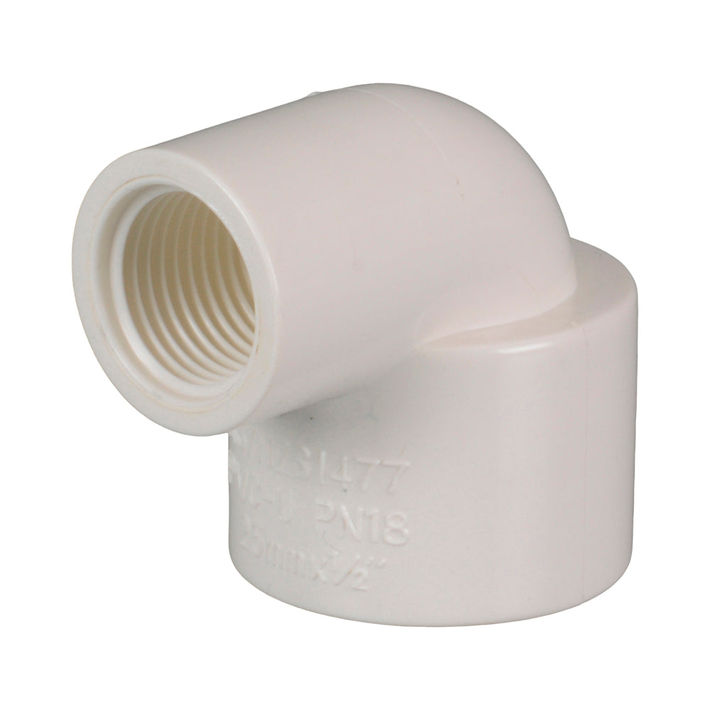 PVC Faucet Elbow 20mm x 15mm (3/4" X 1/2") BSPF