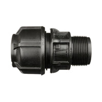 Compression Poly Metric End Connector- Poly x MI BSP - 25 mm x 1/2""