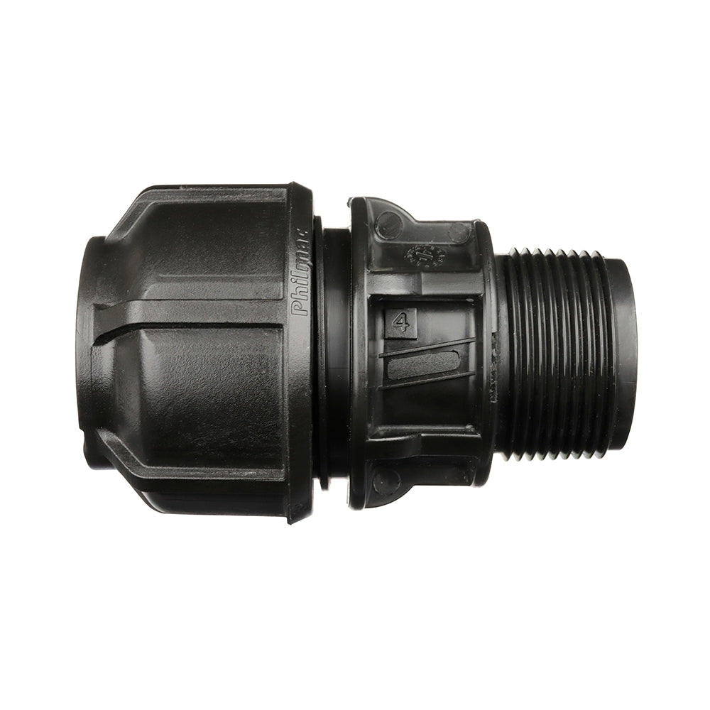 Compression Poly Metric End Connector- Poly x MI BSP - 25 mm x 1/2""