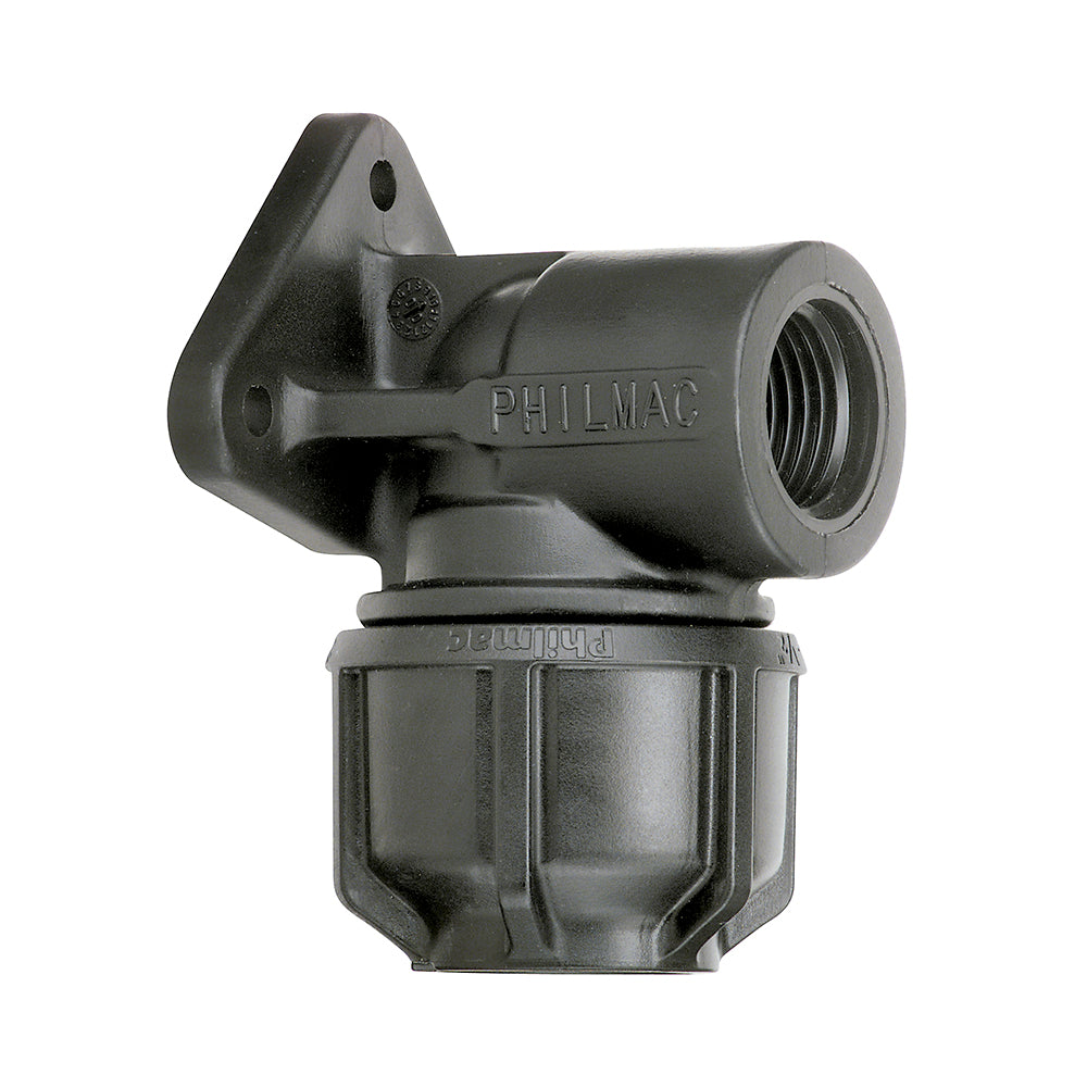 Compression Poly Metric Elbow Wall Plate -Poly x FI BSP- 25 mm x 3/4