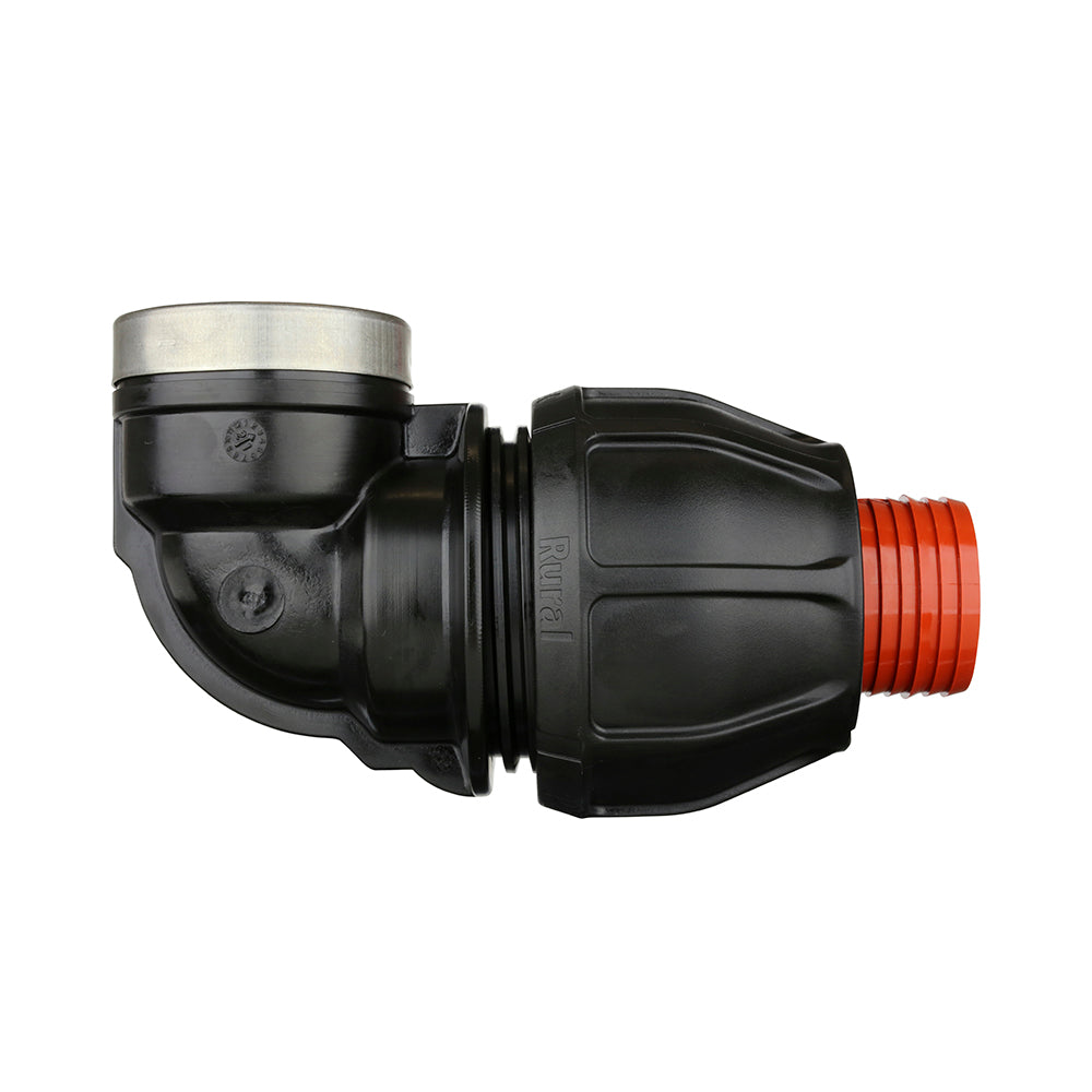 Compression Poly Rural Elbow- Poly x FI BSP - 1 1/2" x 1 1/2"