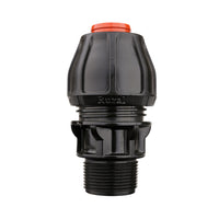 Compression Poly Rural End Connector- Poly x MI BSP - 1 1/2" x 1 1/4"