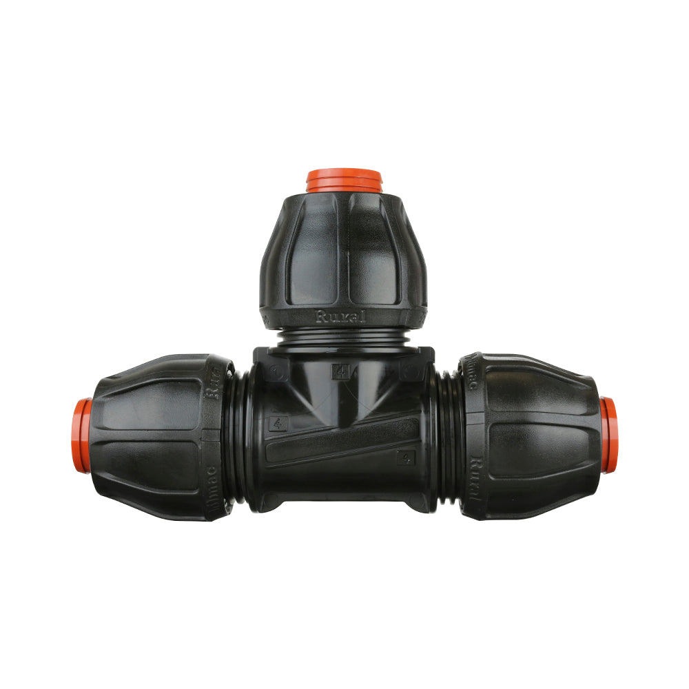 Compression Poly Rural Tee- Poly x Poly x Poly - 1 1/4" x 1 1/4" x 1 1/4"