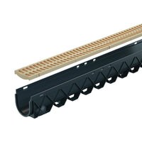 Reln Storm Drain Channel and Grate Plastic Sandstone 3m (L) x 120mm (W) x 129mm (D)