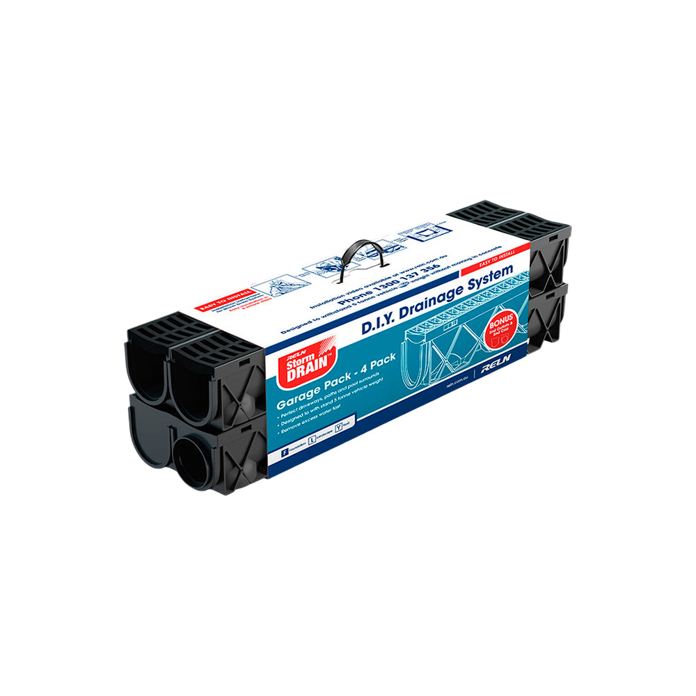 Retic Outlets Reln Storm Drain Channel and Grate (Garage Pack c/w 4 channels and 1 E ...