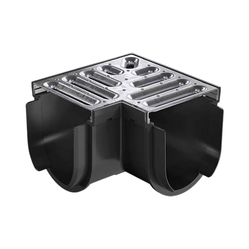 Reln Storm Drain Corner 90° with Grate Galvanised Steel