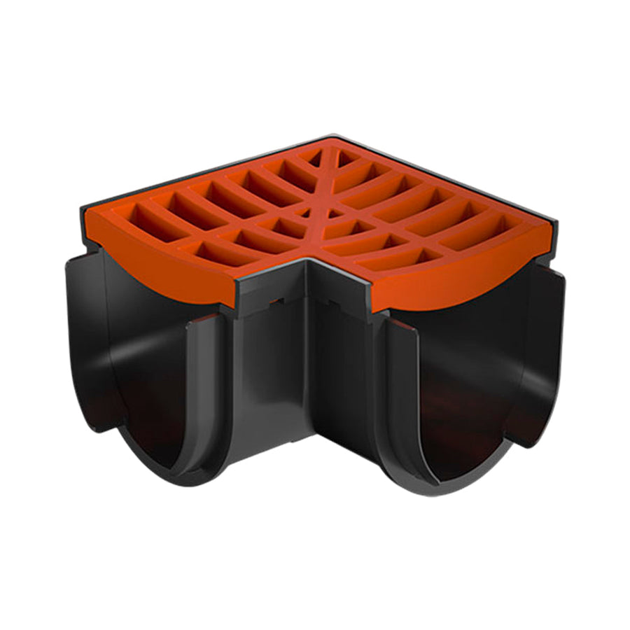 Reln Storm Drain Corner 90° with Grate Plastic Terracotta - Pipe Online ...