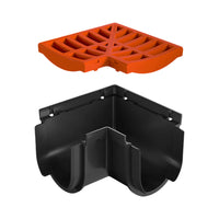 Reln Storm Drain Corner 90° with Grate Plastic Terracotta