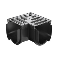 Reln Storm Drain Corner 90° with Grate Stainless Steel