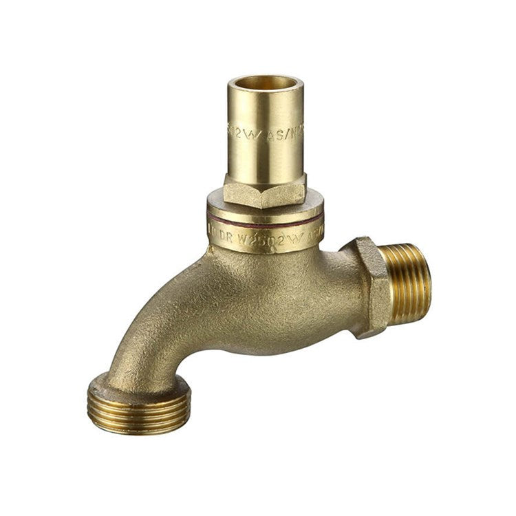 Brass Hose Tap Vandal Proof with Key 20mm (3/4") x 25mm (1") BSPM outlet