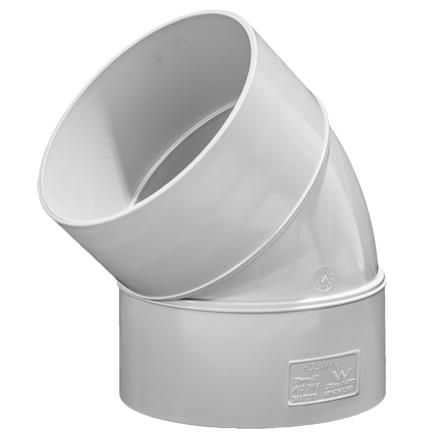 DWV Plain Bend FF 45° 150mm - Pipe Online - Retic Fittings , Plumbing ...