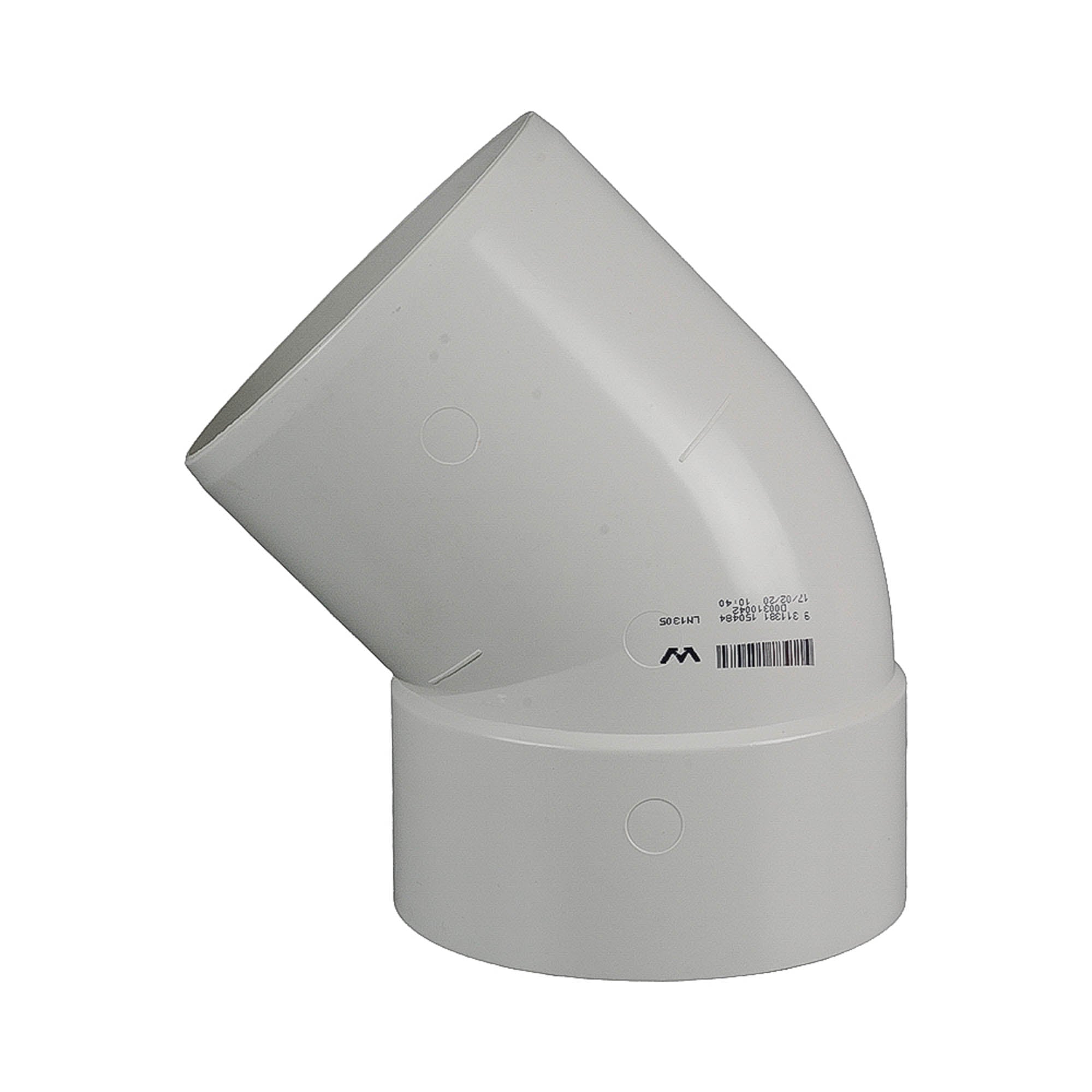 DWV Plain Bend MF 45° 150mm