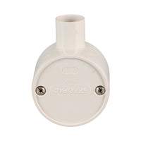 PVC Electrical Junction Box, Round Shallow Grey 1 way 20mm