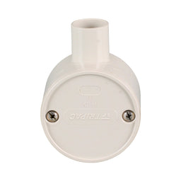 PVC Electrical Junction Box, Round Shallow Grey 1 way 25mm