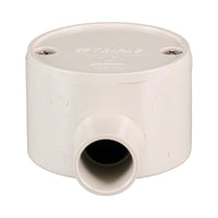 PVC Electrical Junction Box, Round Shallow Grey 1 way 25mm