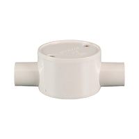 PVC Electrical Junction Box, Round Shallow Grey 2 way 20mm