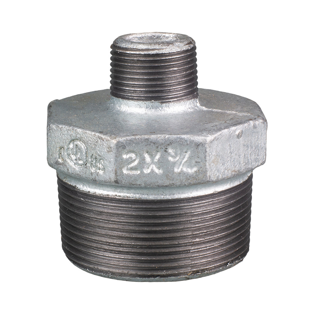 Galvanised Malleable Iron Hex Nipple Reducing 20mm (3/4") x 15mm (1/2")