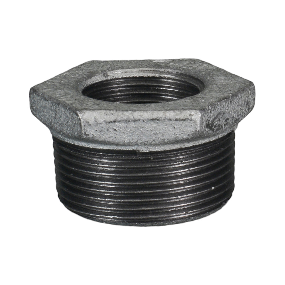 Galvanised Malleable Iron Hex Bush Reducing 40mm (1 1/2") x 20mm (3/4")