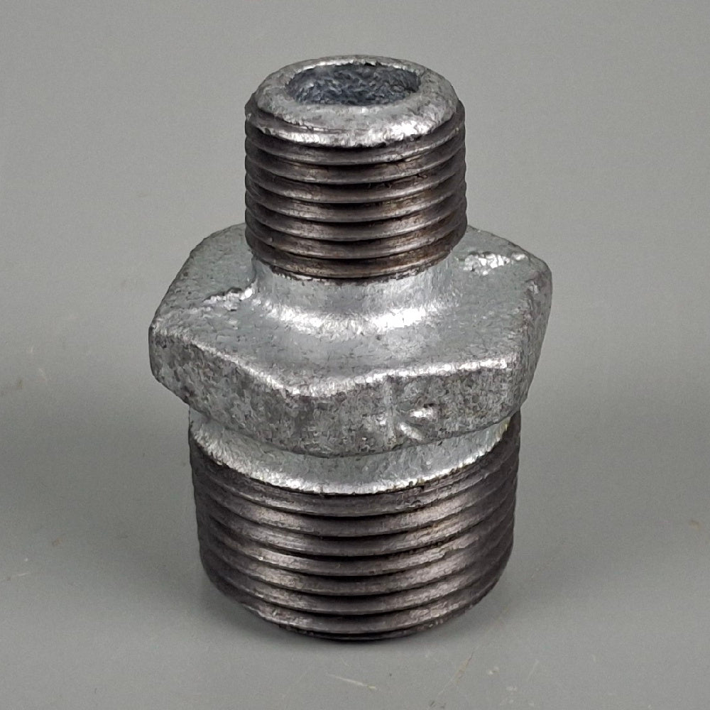Galvanised Malleable Iron Hex Nipple Reducing 100mm (4") x 80mm (3")