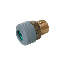 Hep2O/Waterlink Push Fit x Male Adaptor, 18mm x 1/2&quot; MI Brass