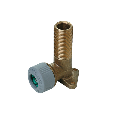 Hep2O/Waterlink Push Fit Wall Elbow 18mm x 1/2&quot; MI Brass