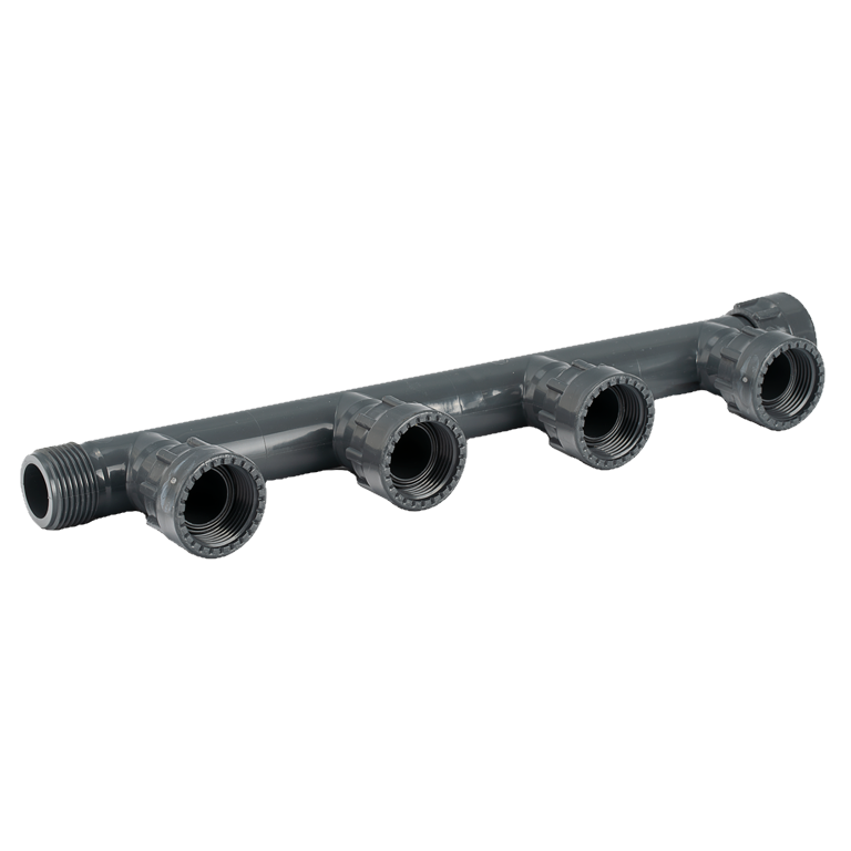 9c. PVC Manifold 4 Port 25mm