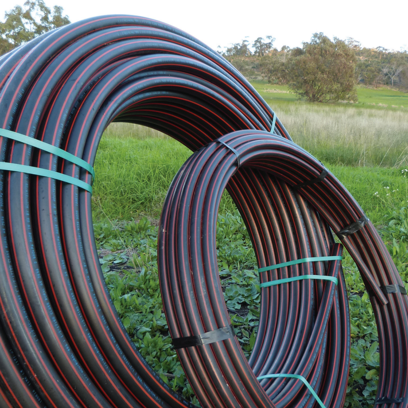 Poly Pipe Rural (red line) 1 1/2" 150 metre coil