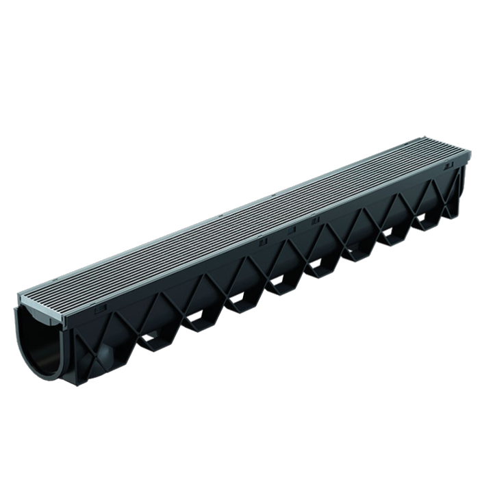 Reln Storm Drain Channel and Grate Architectural (316 S/S) 1000mm (L) x 120mm (W) x 129mm (D)