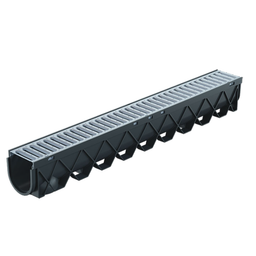 Reln Storm Drain Channel and Grate Galvanised Steel 3m (L) x 120mm (W) x 129mm (D)