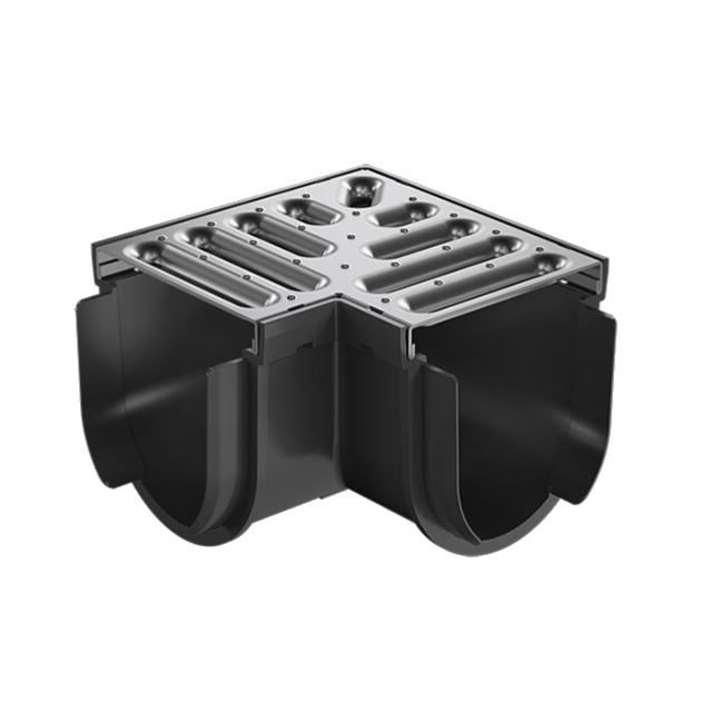 D. Storm Drain Corner 90˚; with Grate Stainless Steel