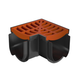 D. Storm Drain Corner 90˚ with Grate Plastic Terracotta
