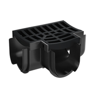 B. Storm Drain Tee Piece with Grate Plastic Black